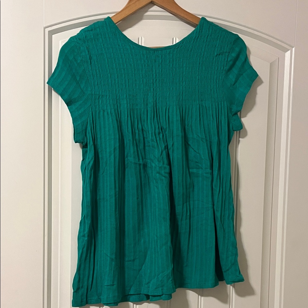 Teal Short Sleeve Women's Top